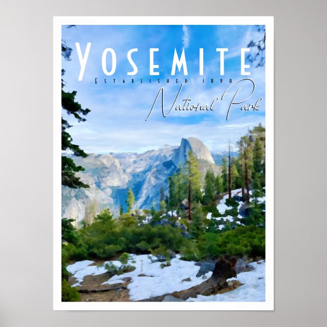 Poster Parc national de Yosemite Demi-Dôme (Devant)