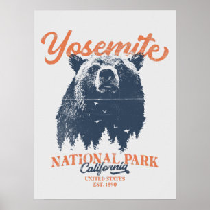 Poster Parc national de Yosemite en Californie Ours noir