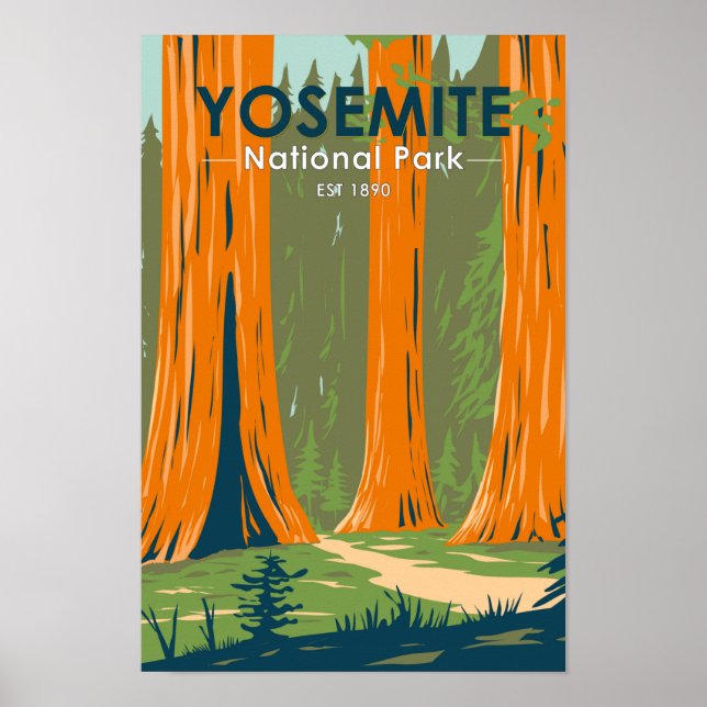 Poster Parc national de Yosemite Mariposa Grove Californi (Devant)