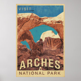 Poster Parc national des Arches Art de voyage vintage