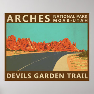 Poster Parc national des Arches Utah Devils Garden Trail