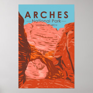 Poster Parc national des Arches Utah Sand Dune Arch Vinta
