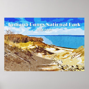 Poster Parc national des dunes d'Indiana