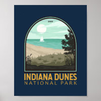Parc national des dunes d'Indiana Emblem Vintage