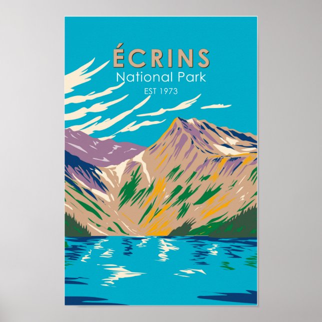 Poster Parc national des Écrins Alpes Dauphines France (Devant)