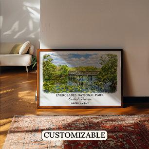 Poster Parc national des Everglades Floride, Aquarelle