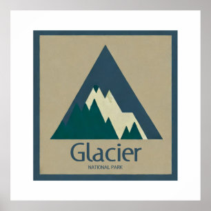 Poster Parc national des Glaciers Rustique