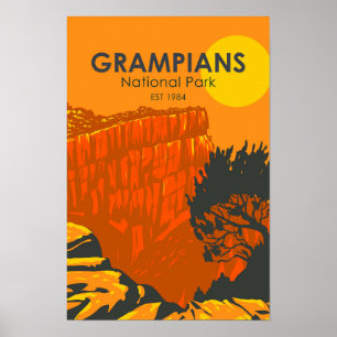 Poster Parc national des Grampians Australie Vintage 