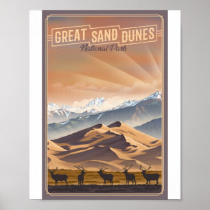 Poster Parc national des Great Sand Dunes Litho