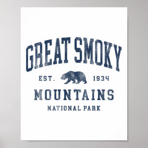 Poster Parc national des Great Smoky Mountains rétro Homm