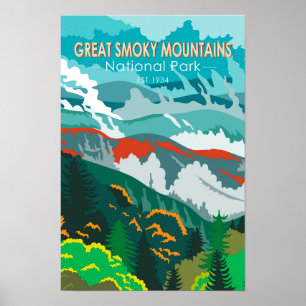 Poster Parc national des Great Smoky Mountains Vintage