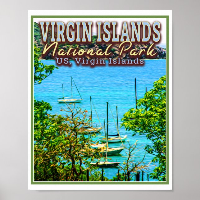 POSTER PARC NATIONAL DES ÎLES VIRGIN - ÎLES VIRGIN DES ÉT (Devant)