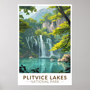 Poster Parc national des lacs de Plitvice Art de voyage V