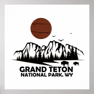 Poster Parc national des montagnes du Grand Teton