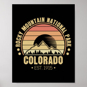 Poster Parc national des Rocheuses Colorado Retro