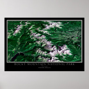 Poster Parc national des Rocheuses Colorado Satellite