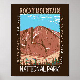 Poster Parc national des Rocheuses Longs pic en état de d