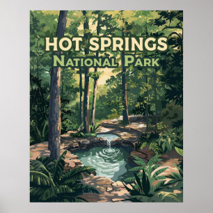 Poster Parc national des sources chaudes Arkansas Retro
