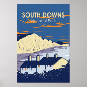 Poster Parc national des South Downs Seven Sisters Anglet
