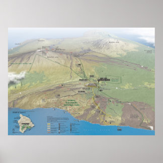 Poster Parc national des volcans d'Hawaï
