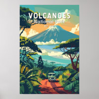Parc national des Volcans Rwanda Voyage Art Vintag