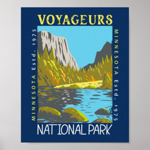 Poster Parc national des Voyageurs Minnesota Retro pertur