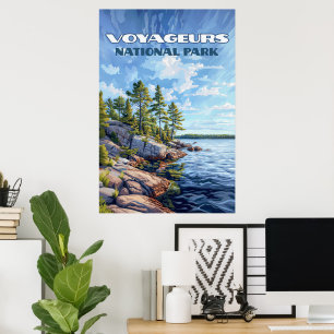 Poster Parc national des Voyageurs Rainy Lake Minnesota