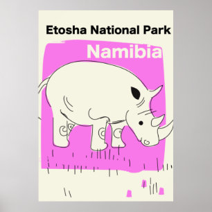 Poster Parc national d'Etosha, Namibie