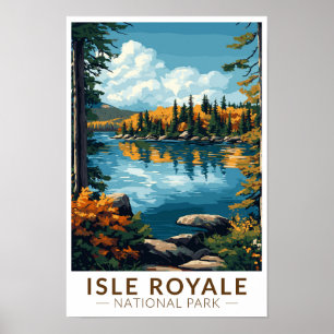 Poster Parc national d'Isle Royale Voyage Art Vintage
