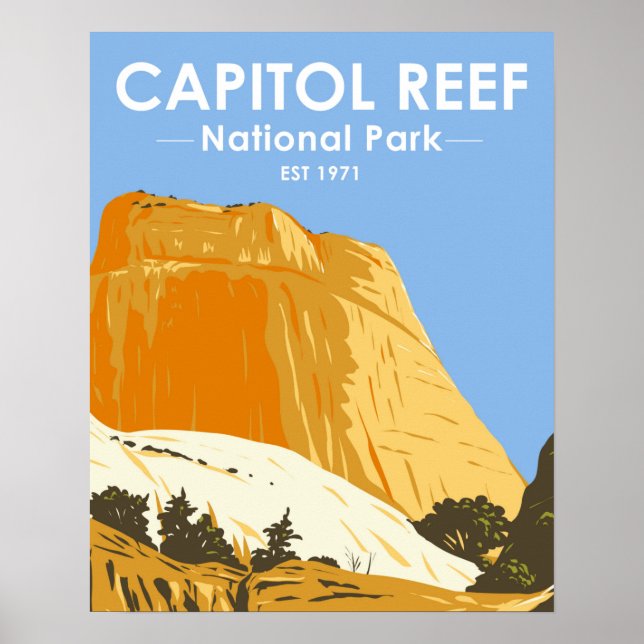 Poster Parc national du Capitol Reef Utah Golden Throne (Devant)
