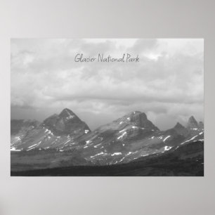 Poster Parc national du Glacier Photo noir blanc