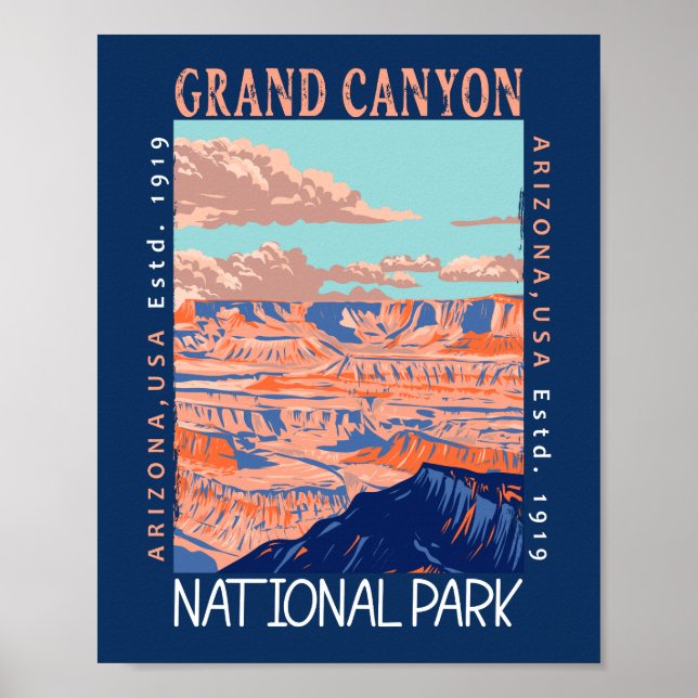 Poster Parc national du Grand Canyon Arizona en état de d (Devant)