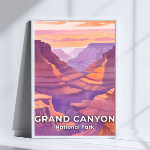 Poster Parc national du Grand Canyon Art de voyage à l'aq
