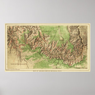Poster Parc national du Grand CanyonCarte panoramique