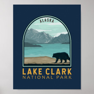Poster Parc national du lac Clark Emblem Vintage