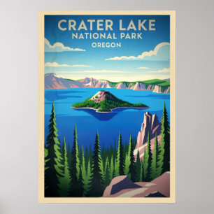 Poster Parc national du lac Crater de l'Oregon V01