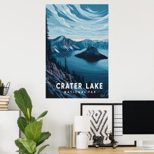 Poster Parc national du lac Crater : une oasis bleue
