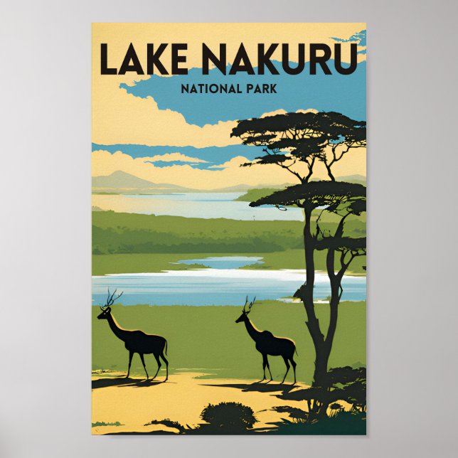 Poster Parc national du lac Nakuru Voyage (Devant)