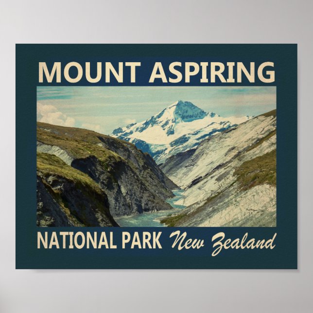 Poster Parc national du Mont Aspiring Nouvelle-Zélande Vi (Devant)