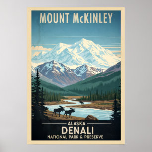 Poster Parc national du Mont McKinley - Alaska Denali