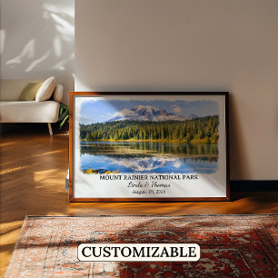 Poster Parc national du mont Rainier Washington Aquarelle