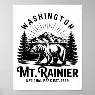 Poster Parc national du mont Rainier Washington Pnw Vinta