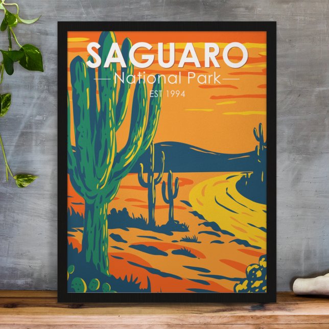 Poster Parc national du Saguaro Arizona Vintage (Créateur téléchargé)