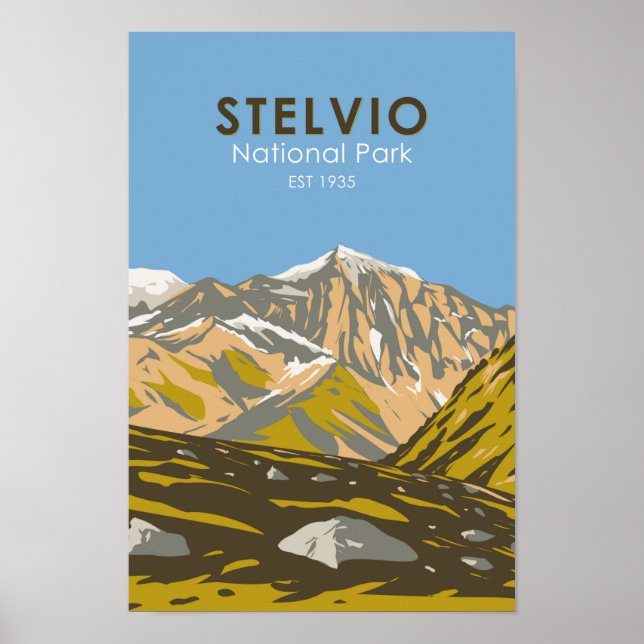 Poster Parc national du Stelvio Italie Alpes centrales Vi (Devant)