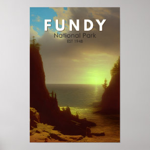 Poster Parc national Fundy Canada Art vintage