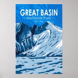 Poster Parc national Great Basin Pic Wheeler Vintage