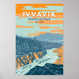 Poster Parc national Ivvavik Canada Tourisme Vintage