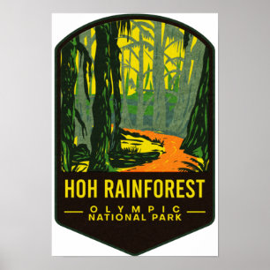 Poster Parc national olympique de la Forêt de pluie Hoh