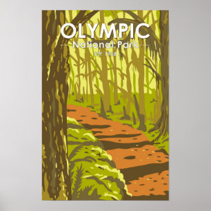 Poster Parc national olympique Hoh Rainforest Washington
