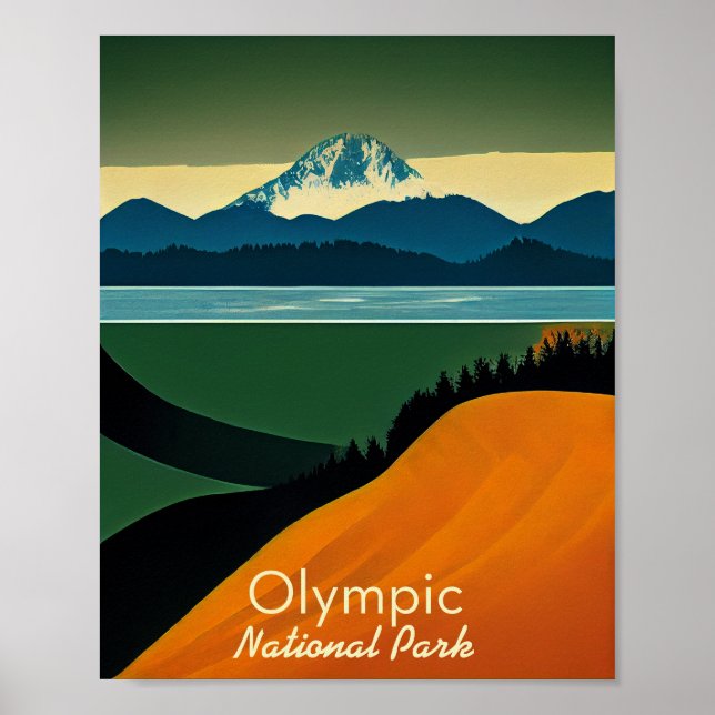 Poster Parc national olympique minimaliste (Devant)